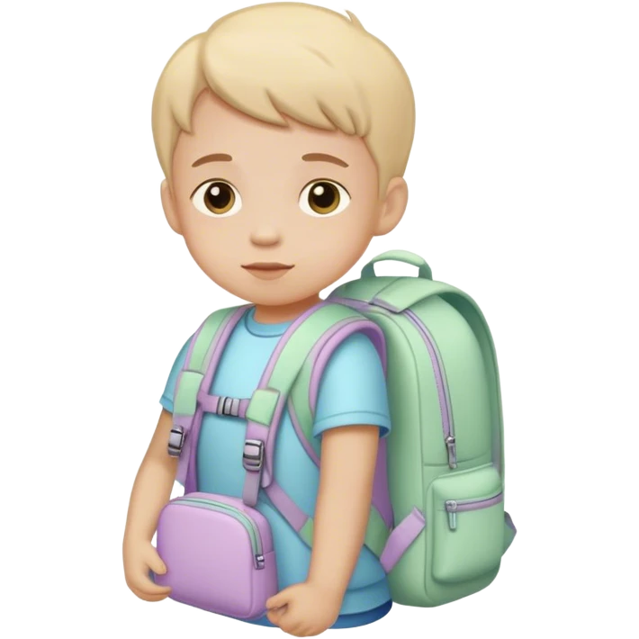 child with pastel backpack emoji