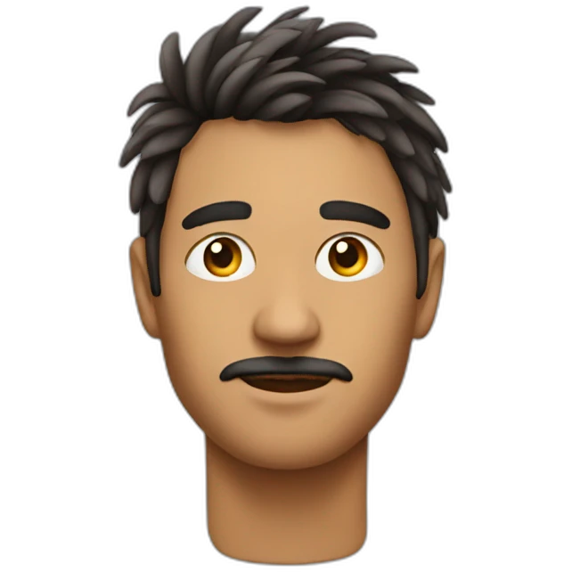 Man that has feathers on his face emoji