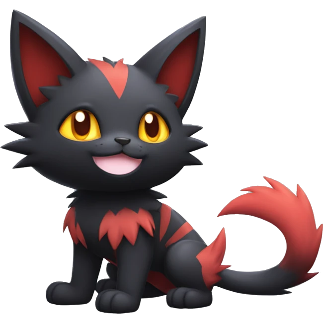  Kawaii Edgy Cool Beautiful Torracat-Litten-Zorua-Zoroark full body emoji