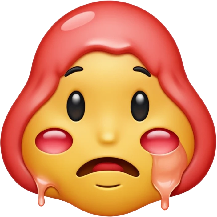 The melting emoji blushing instead of being serious emoji