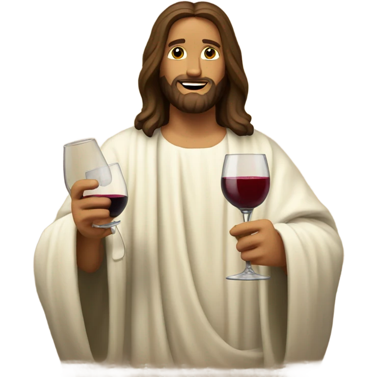 Jesus with wine emoji