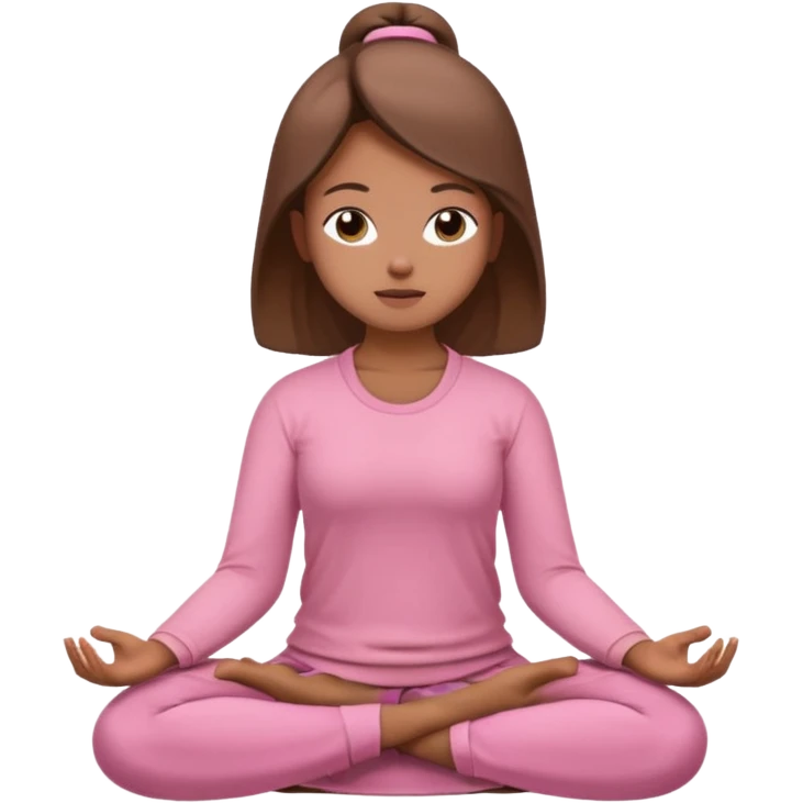 girls meditating dressing pink and brown clothers emoji