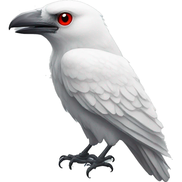 White crow with red eyes emoji