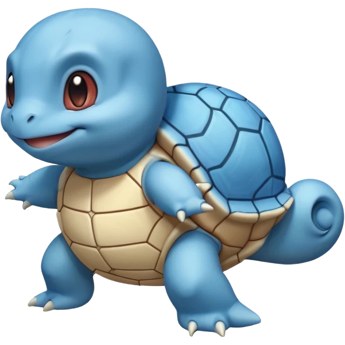 Squirtle, blue turtle Pokémon, smiling, simple features emoji