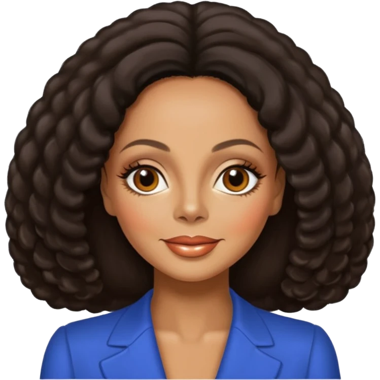 Diana Ross with dark brown hair emoji