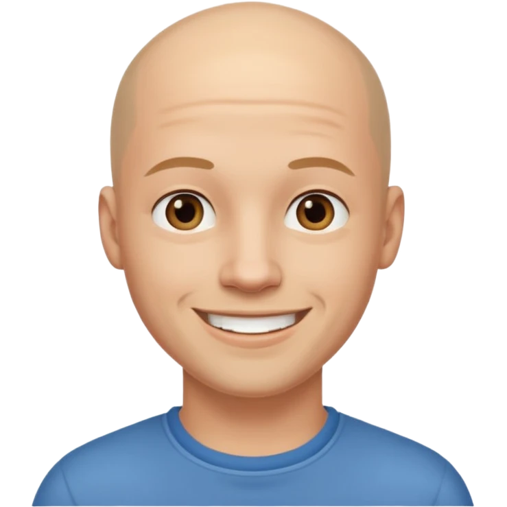 Bald Man  smiling young emoji