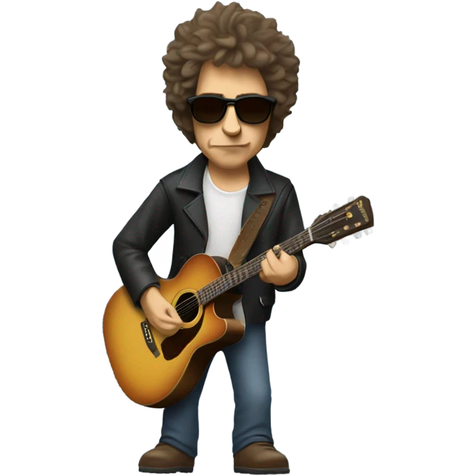 bob dylan with sunglases and guitar emoji