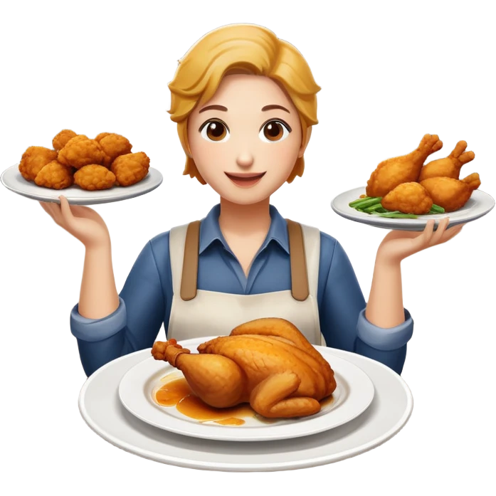 PUBG Victory Winner Winner Chicken Dinner with player celebrating and fried chicken emoji