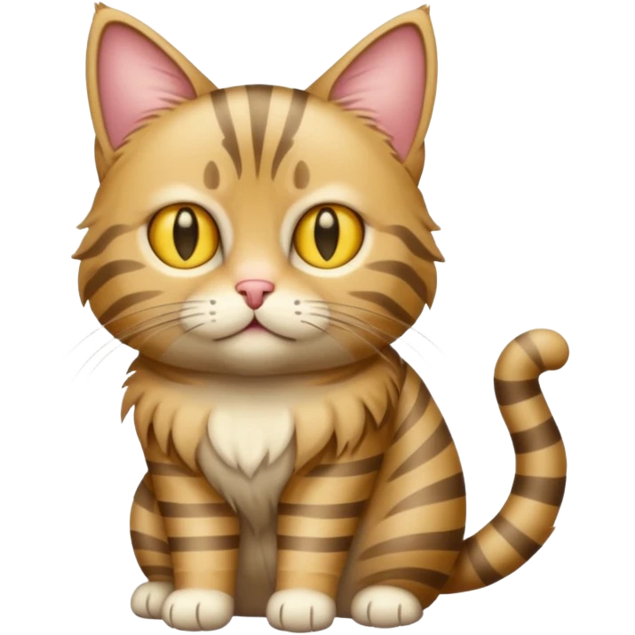 Tan tabby cat full body emoji