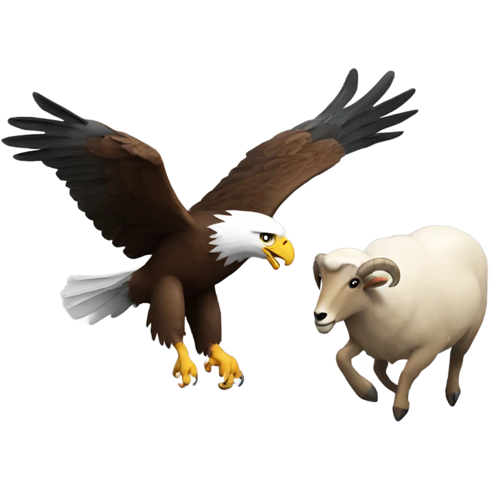 Eagle chasing a sad ram emoji