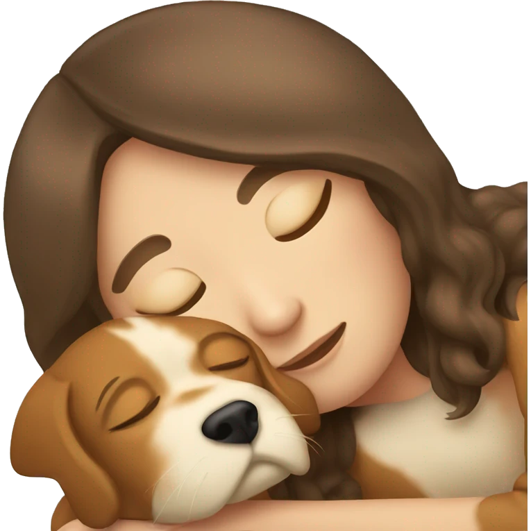 Ba sleeping brown haired white girl with a dog  emoji