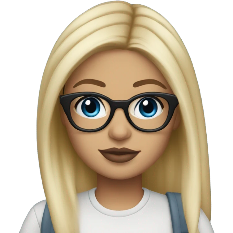 blonde kylie jenner with blue eyes and glasses  emoji