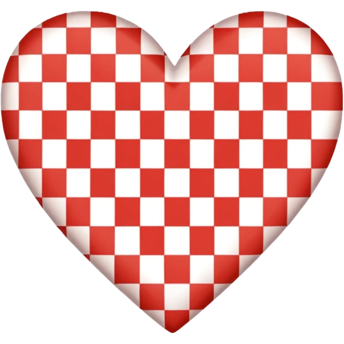 Red gingham heart flat emoji