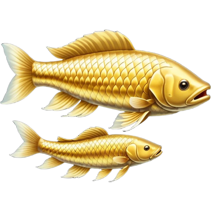 golden arowana, side view, detailed fins emoji
