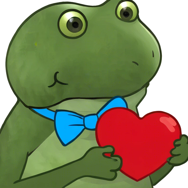 Bufo Holding a big red heart  emoji