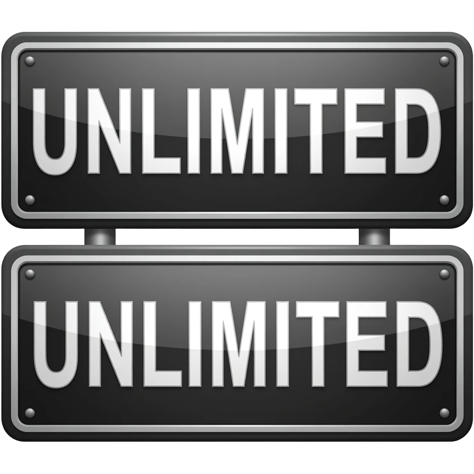 a big black sign with 2 UNLIMITED written on it emoji