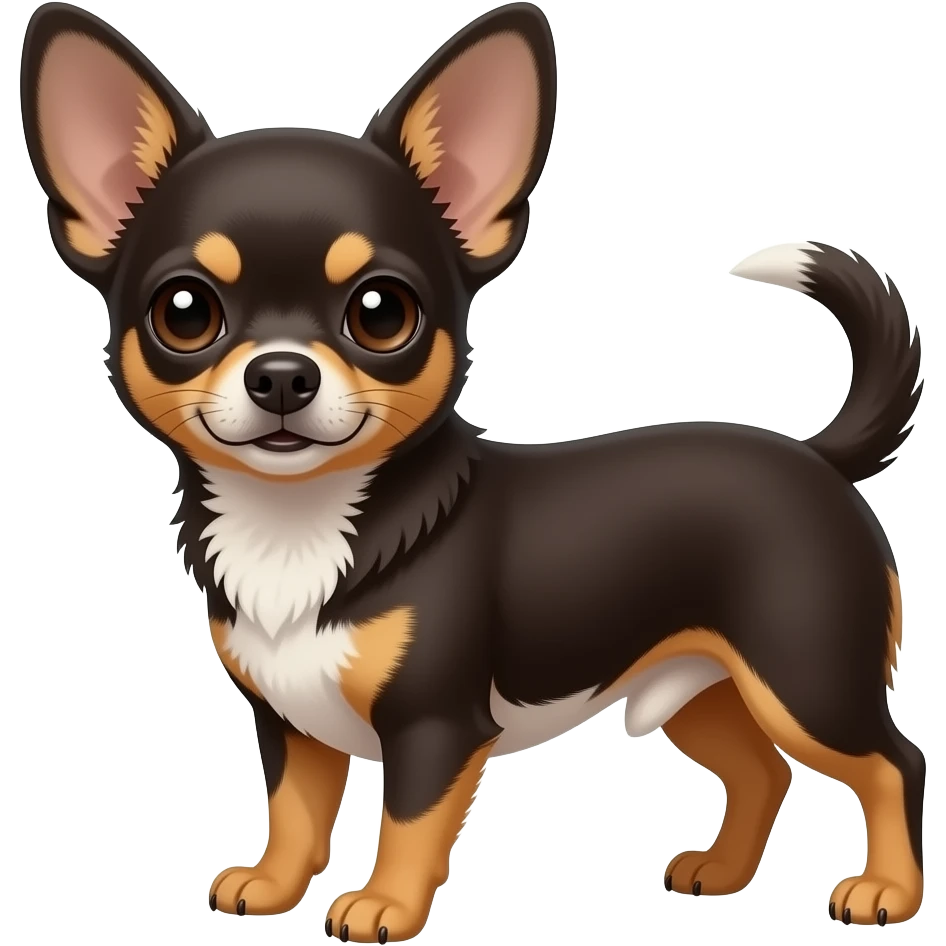 Chihuahua noir marron prénom daisy emoji