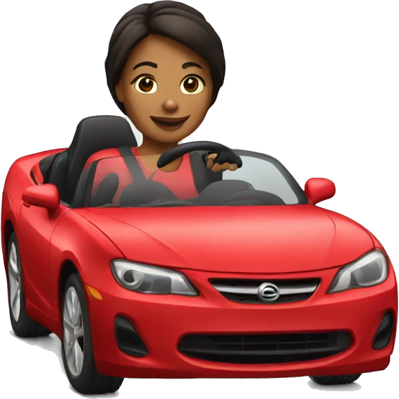 Woman driving red car  emoji