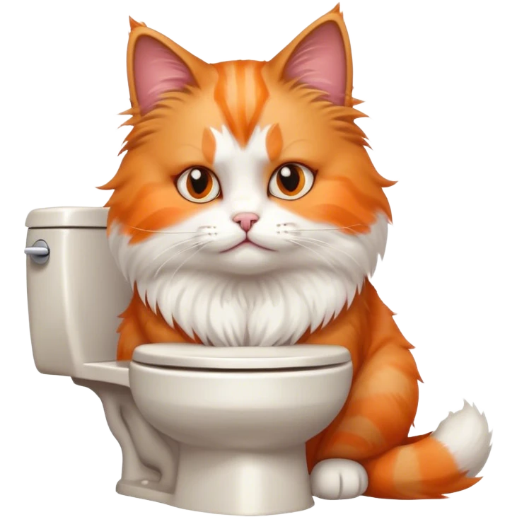 Embarrassed cat on toilet emoji