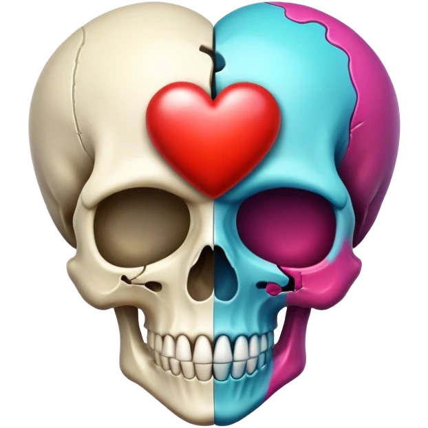 сердечко + черепок, совмести эти эмодзи по-красивому emoji