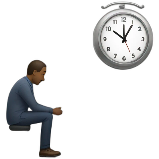 man watching his clock while waiting emoji