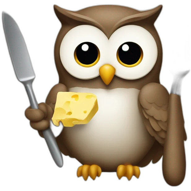owl with butter knife emoji