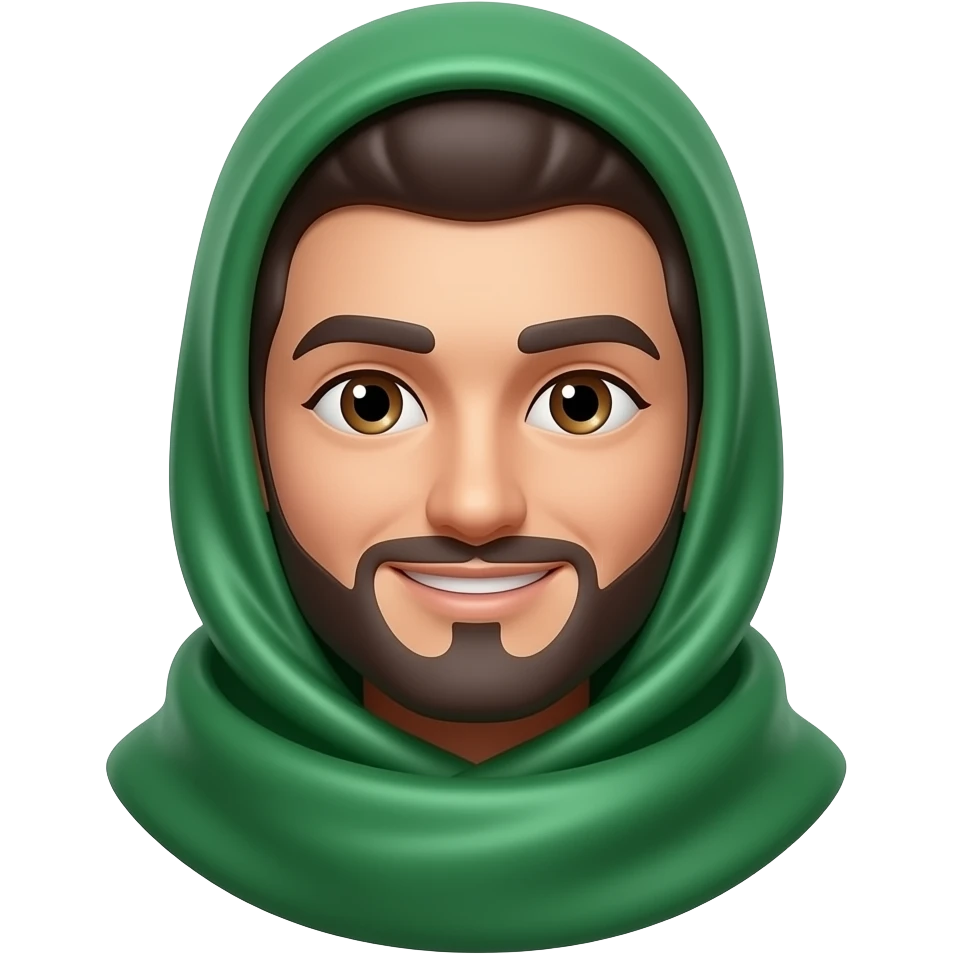 3D isometric face, gentle facial lines, soft glistening eyes, humble peaceful smile.
Minimalist professional style, emerald silk scarf detail, elegant Arabic profile.
Soft studio lighting, 8k Octane render, ray-tracing detail.
Isolated on white background, premium literary aesthetic --v 6.0 emoji