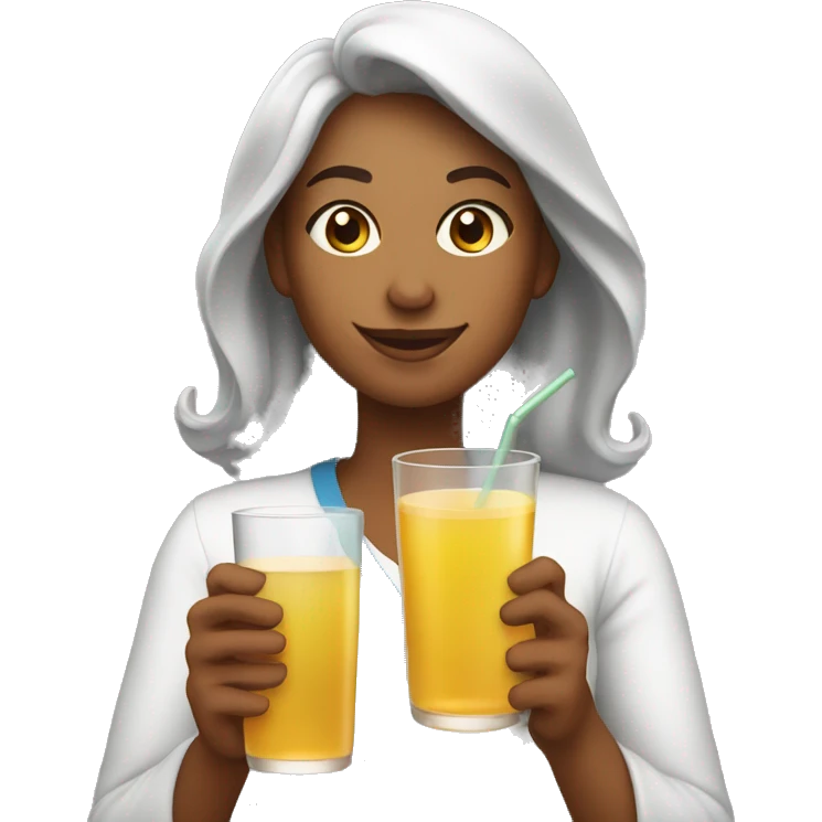 Proud mother with drink apple juice emoji