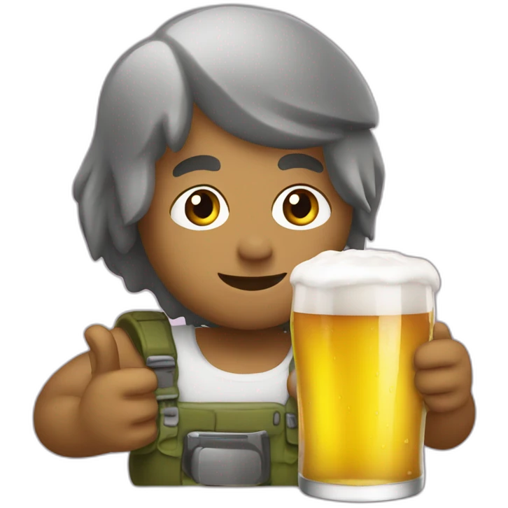 Pelon bebiendo cerveza emoji