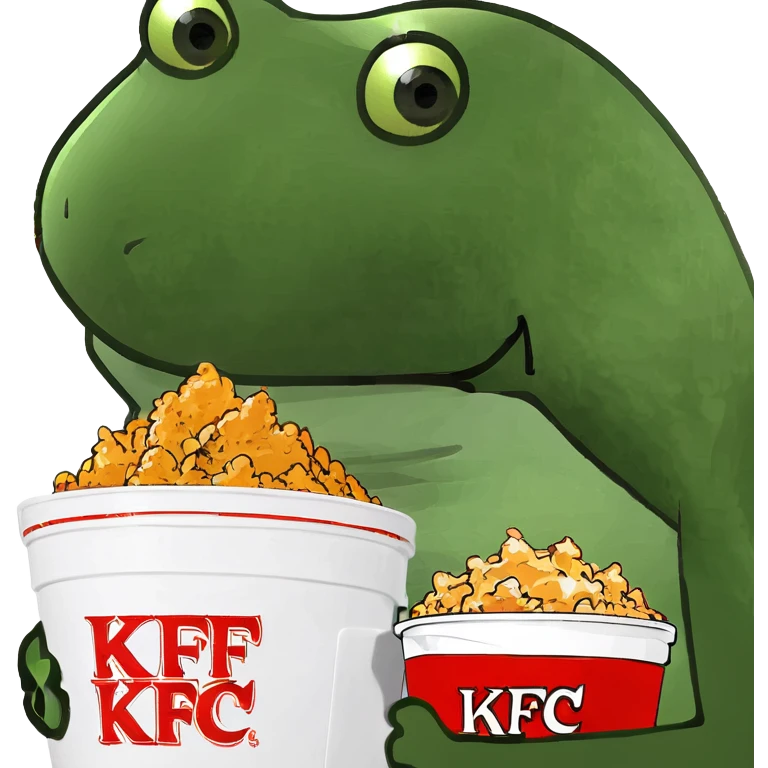holding a bucket of kfc chicken emoji