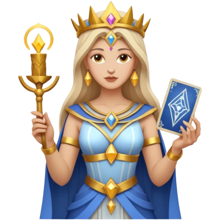 fantasy magic tarot card low poly goddess emoji