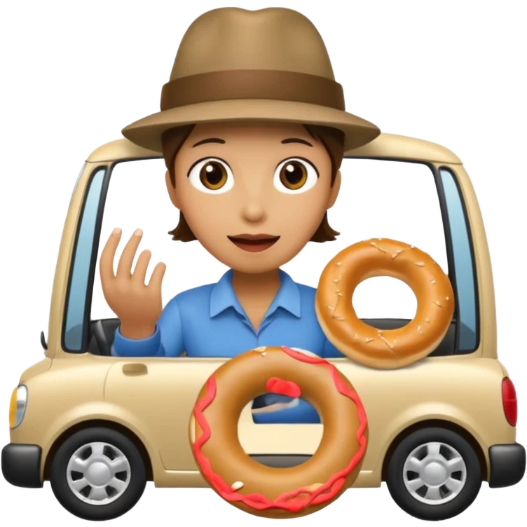 Araba süren simit emoji