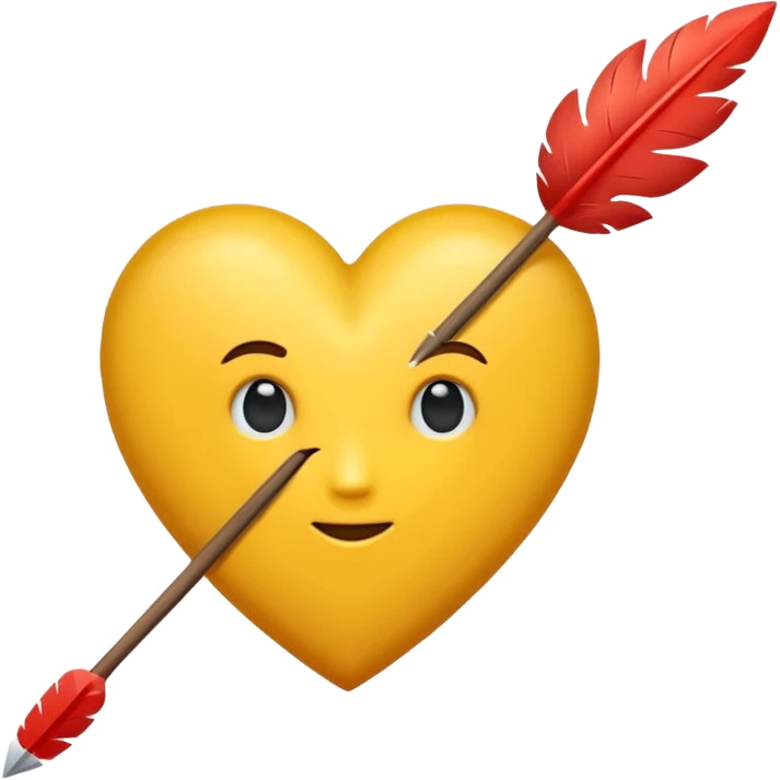 Hazme el corazón amarillo con una flechazo de arco emoji