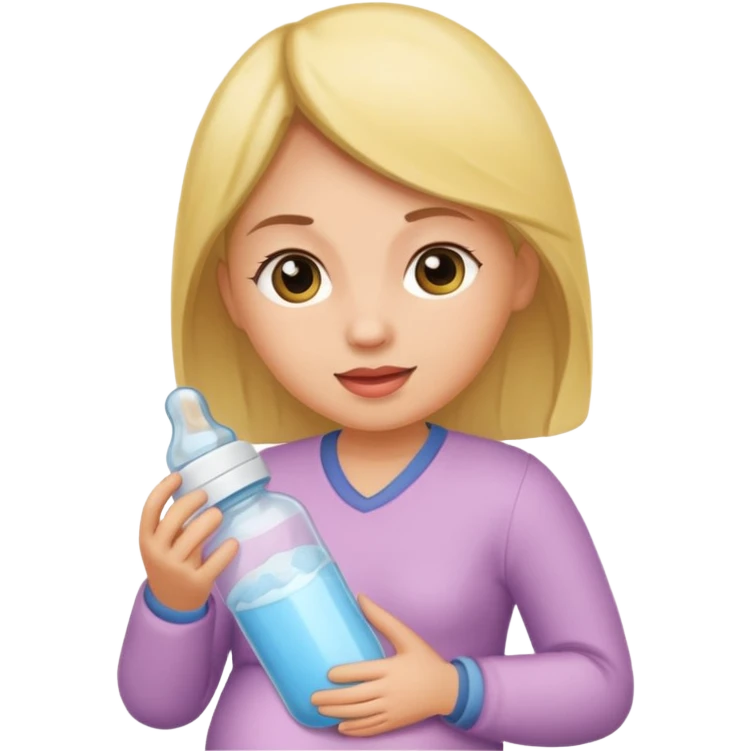 woman with baby bottle emoji
