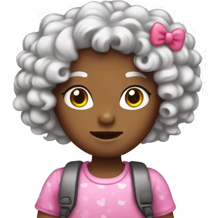 Hello kitty with some curly hair emoji
