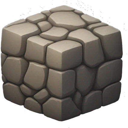 Cobblestone cube emoji