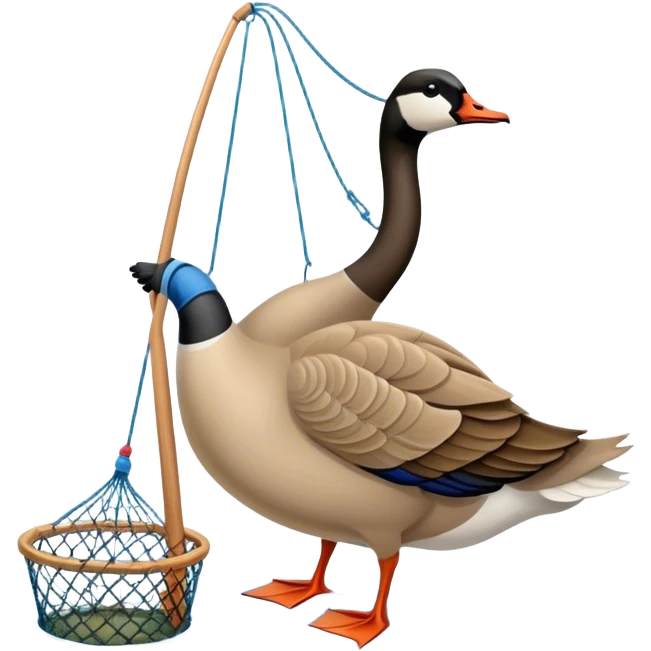 Canadian Goose Fishing with a net emoji