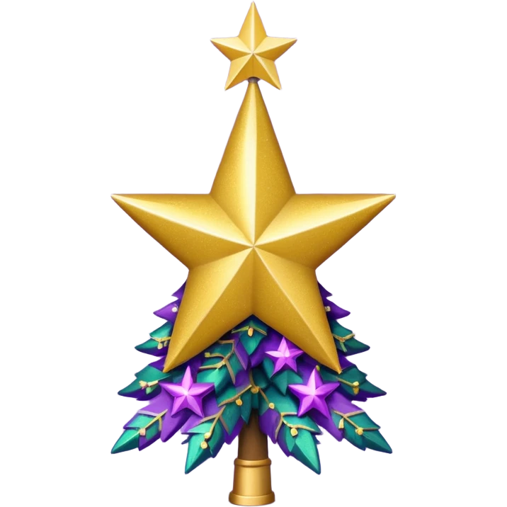 purple and gold tree topper emoji