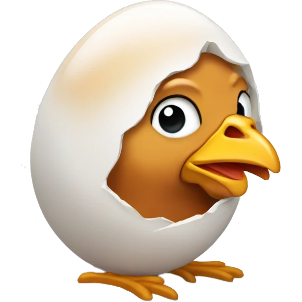 Chicken laying an egg emoji