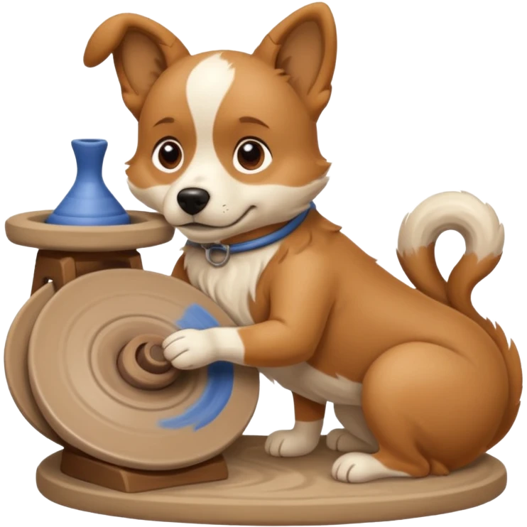 A dog behind Pottery wheel emoji
