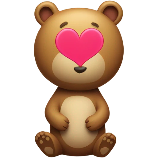 Bear with thought bubble next to head with a bunny inside and hearts emoji