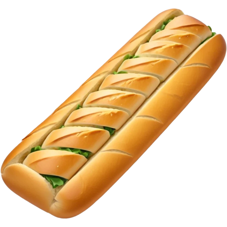 Garlic bread baguette with diagonal incisions emoji