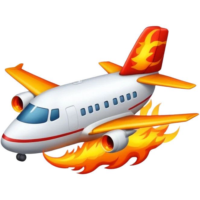 Plane on fire  emoji