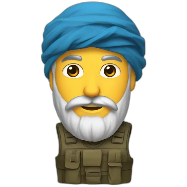 Un musulman barbu avec une arme emoji