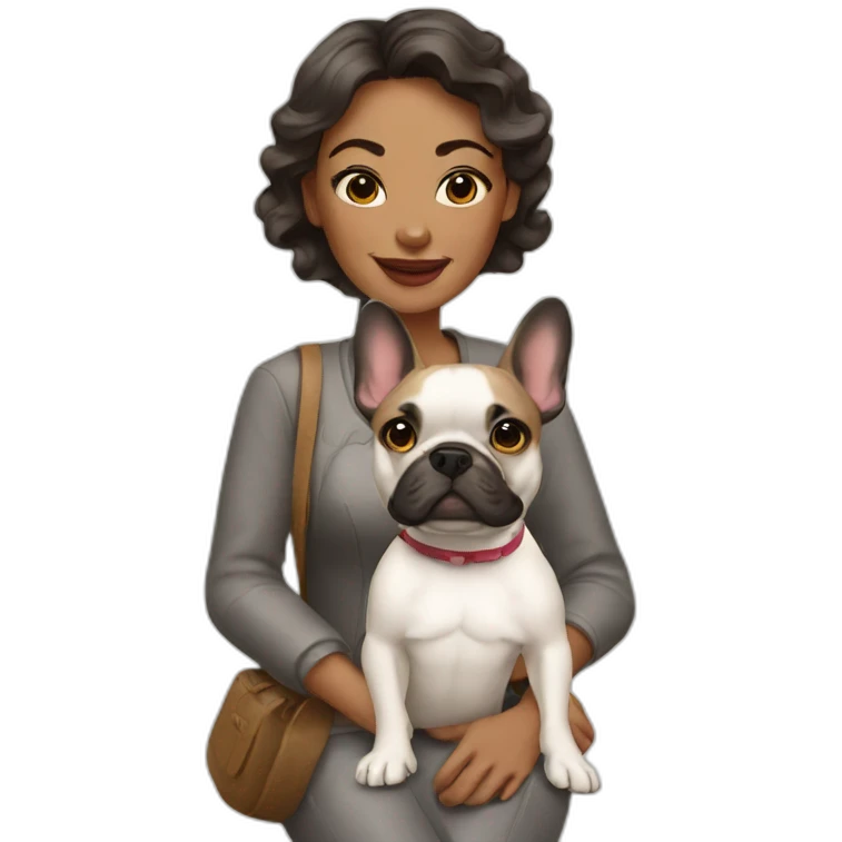 Lady with French Bulldog emoji