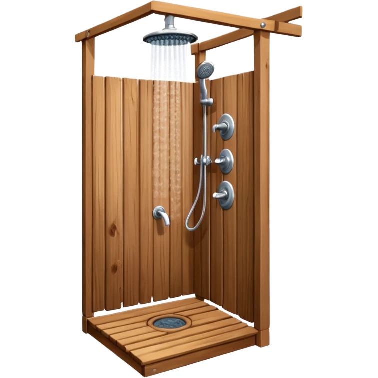 Outdoor wood shower  emoji
