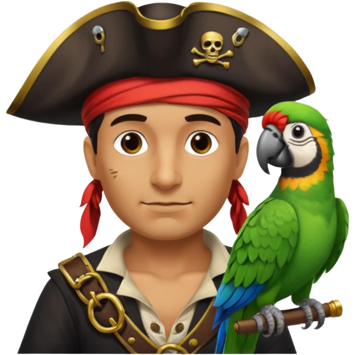 pirate and parrot emoji
