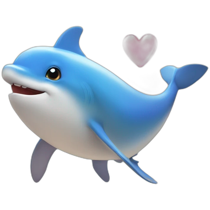 Dauphin avec un cœur emoji