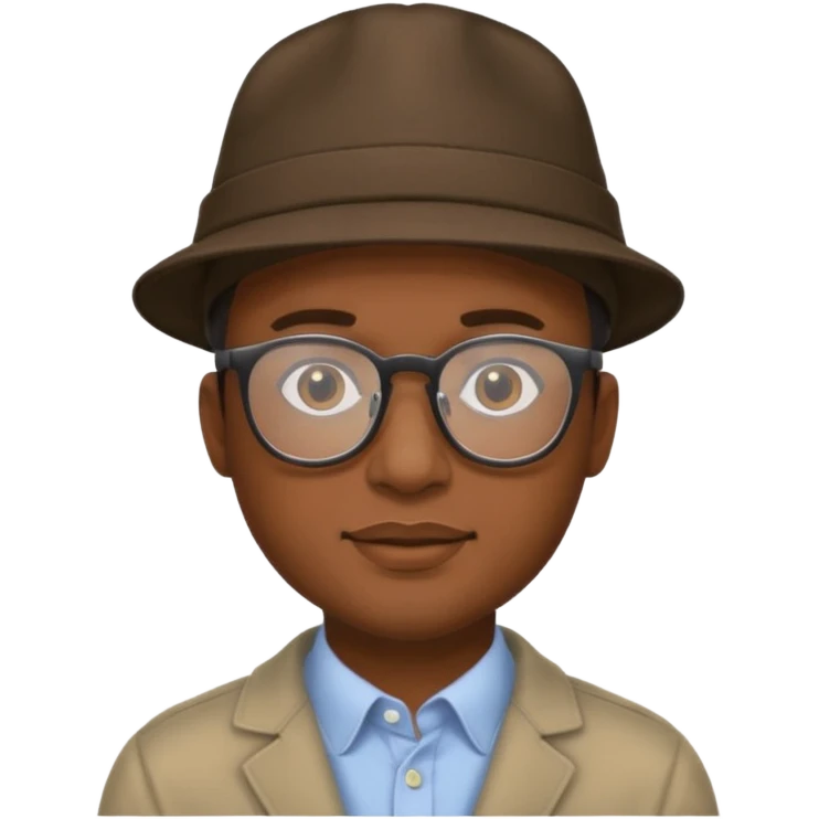 black man wearing hats and glasses emoji