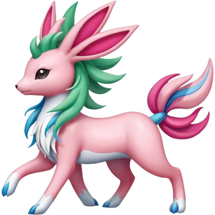 Shaymin-Sylveon-Suicune-Milotic-Amaura-Pokémon-Fakémon-fusion, full body emoji